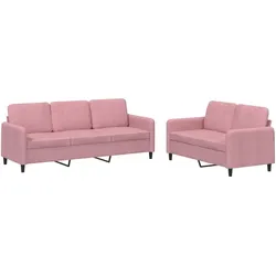 vidaXL 2-tlg. Sofagarnitur Rosa Samt