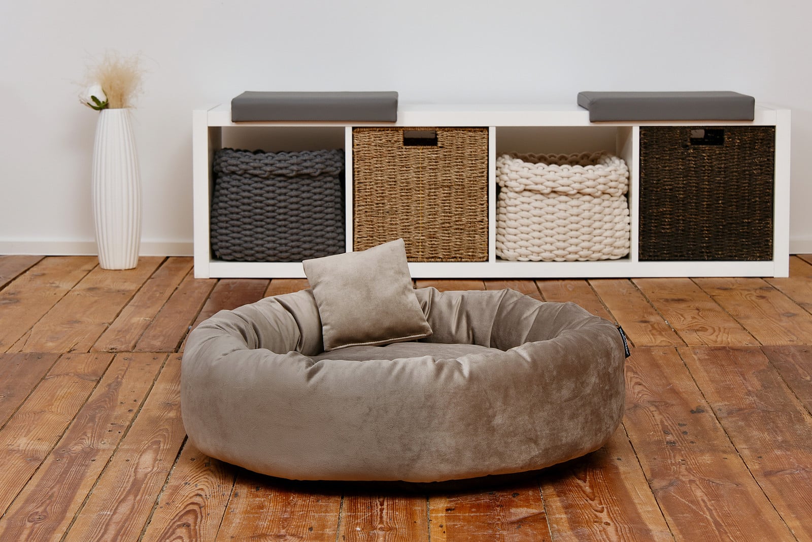 home24 Hondenmand Pwai, Taupe, B: 68 cm, D: 68 cm, H: 18 cm