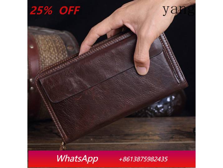 Portefeuille de luxe en cuir véritable pour homme, pochette longue en cuir de vachette, porte-monnaie grande capacité avec pince à billets