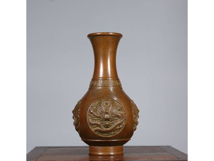 1 vase en laiton vintage en forme de dragon, décoration créative pour la maison, le salon, le bureau, l'entrée, artisanat en cuivre