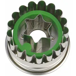 Städter Linzer-Ausstecher mit Auswerfer Linzer Stern, Ausstechform, Plätzchenform, Keks, Plätzchen, Edelstahl, Ø 4.8 cm, 954008