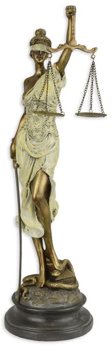 Bronskleurig Resin beeld Vrouwe Justitia, Hoogte: 52,5 cm