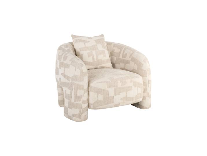 Design Loungesessel „Tuscany“ Beige Blockweave Richmond Interiors