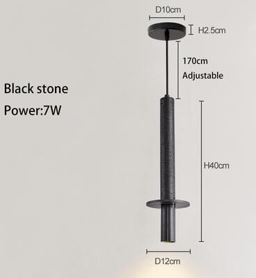 On Spot Shop Nordic Modern LED Pendant Lamp Minimalist Long Line Hanging Ceiling Light For Bedroom, Bedside, Black Stone, Home Decor black Stone 3000k