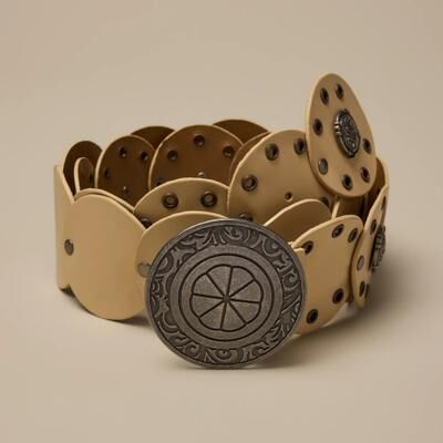 Lucky Brand Grommet Concho Belt - Women's Accessories Belts in Cream, Size XS