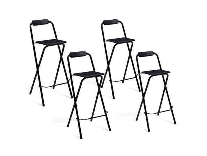 IDMarket - Set aus 4 klappbaren Barhockern DELSON schwarz