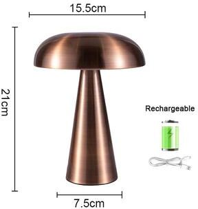 Uplifted Finds Rechargeable Metal Mushroom Mood Lamp rose Gold