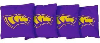 Skip's Garage Wisconsin Stevens Point Pointers Purple Cornhole Bags