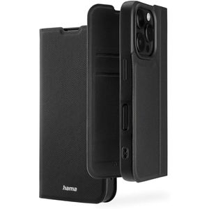 Hama Handyhülle Daily Protect, schwarz, für iPhone 16 Pro, aus Kunststoff, Flip Case