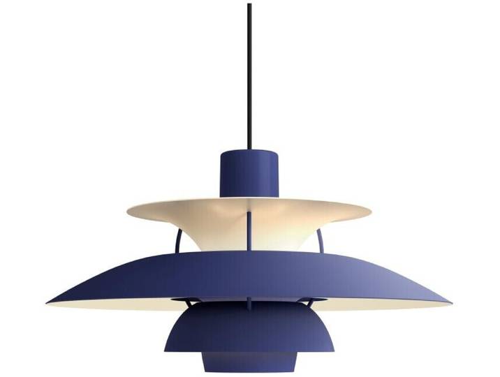 Pendelleuchte, Aluminium & Stahl, Blau, Ø 50 cm, Klassisch & Modern, Louis Poulsen