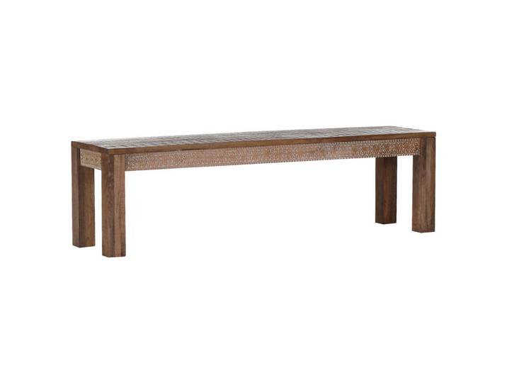 Landscape Sitzbank, Natur, Holz, Mangoholz, massiv, 2-3-Sitzer, 160x45x40 cm, Esszimmer, Bänke, Sitzbänke