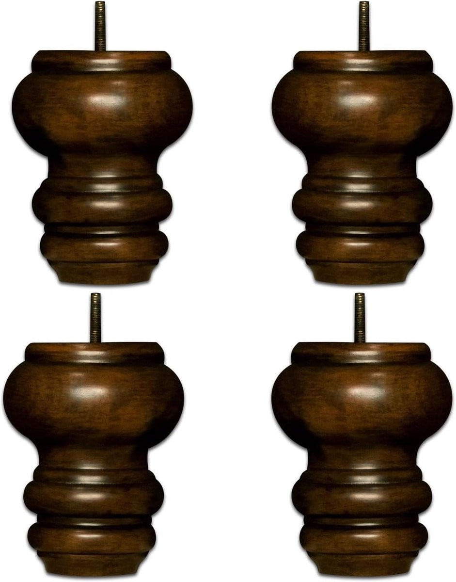 Set van 4 meubelpoten in walnootkleur voor het upgraden van je bank of meubels