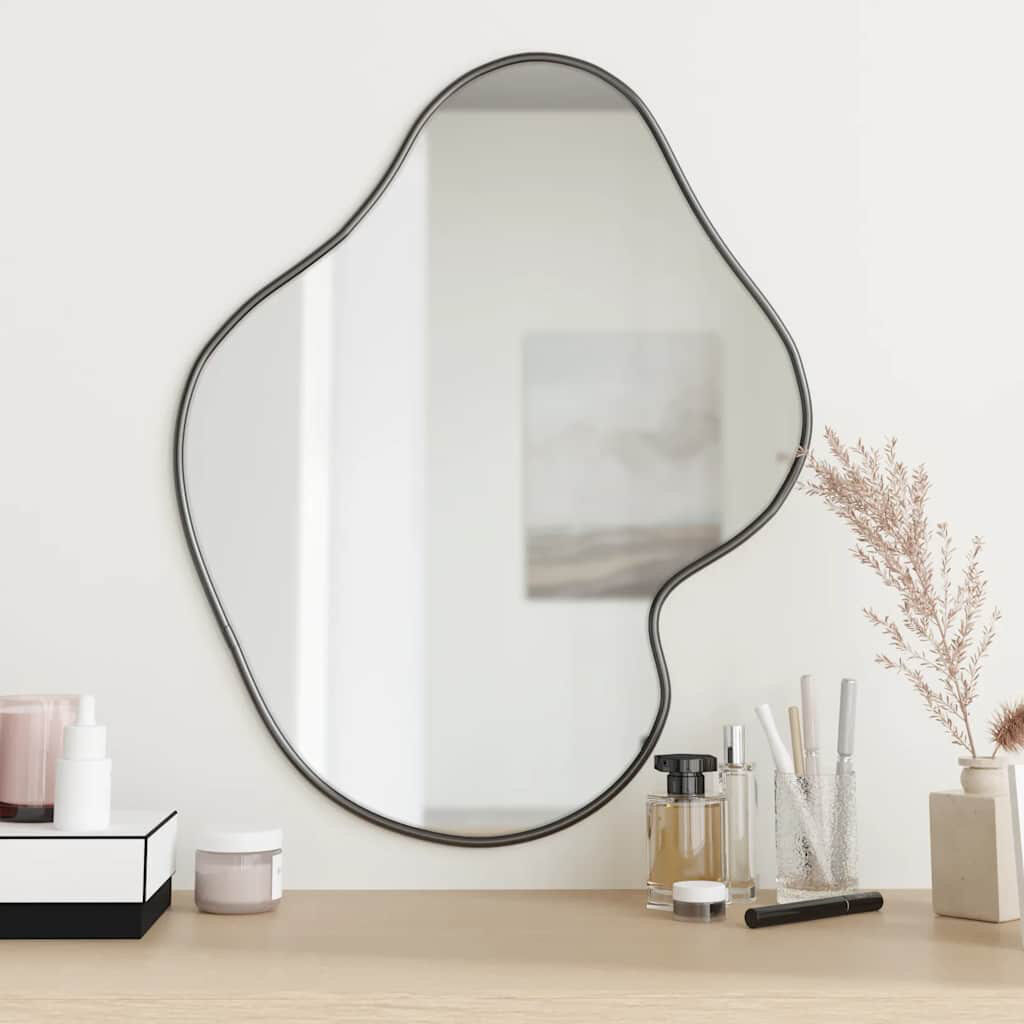 Lily Manor Wall Mirror Black 60 cm H x 50 cm W