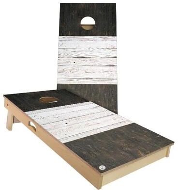 Skip's Garage France Flag Rustic Outdoor Cornhole Board Set