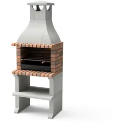MAESTRO FERRETERO MF - Gartenkamin Ragusa für Holz & Kohle (Grau/Terrakotta - 76x58x207 cm) REF: M00893 - Für den Außenbereich.