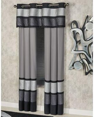 Touch of Class Omega Tailored Grommet Valance Dark Gray 60 x 18, 60 x 18, Dark Gray