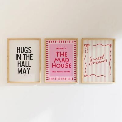 Inspired Finds Frameless Colorful Quotes Canvas Wall Art Modern Typography Poster Prints For Living Room & Bedroom 3pcs Hang 7.87x11.81in No Frame
