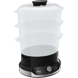 Tefal VC204810, Dampfgarer + Reiskocher, Transparent, Schwarz