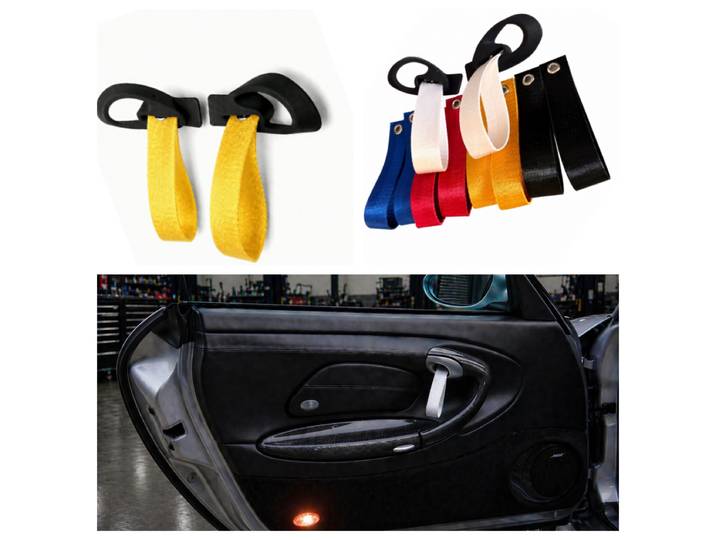 Sangles de porte intérieures style GT3RS, 5 couleurs (rouge, jaune, noir, blanc, bleu), une paire pour Porsche 986 Boxster