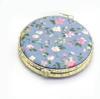 Uplift Picks Vintage Floral Compact Mirror Two Sided Folding Makeup Mirror blue (round)