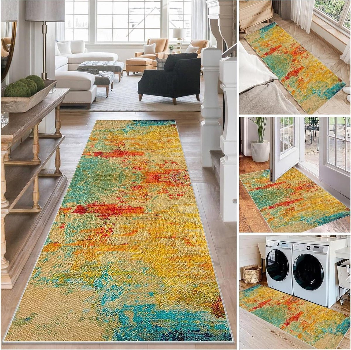 Vintage Keuken Runner Vloerkleed met Antislip Onderkant - Polyester - 90 x 200 cm