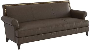 Juliana Leather Sofa - Taupe Leather, Taupe Flannel - Ballard Designs