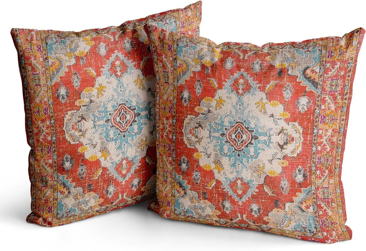 Set van decoratieve kussenhoezen in superzachte stof, Oranje, 40 x 40 cm