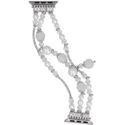 Neue Armbanduhr GlacierX Triple Strand Beaded Charm Bracelet Weiße Perle für Apple Watch 38/40/41mm Perle