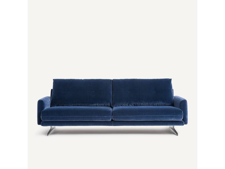 AM.PM Canapé en velours, DELICATO 3 Places Bleu Nuit