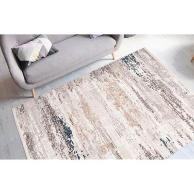 Teppich ME GUSTA "Akropolis 325", blau (grau, blau), B:80cm H:12mm L:150cm, Polyester, Teppiche, Teppich, flacher Teppich mit Baumwollrücken, attraktiver Vintage-Look
