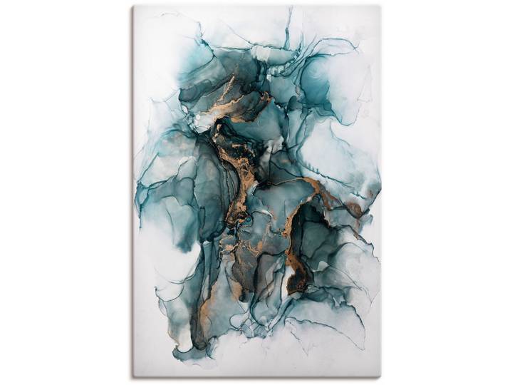 Leinwandbild ARTLAND Samurai , blau (farbe bild(er): blau), B:60cm H:90cm, Bilder, Leinwandbild, auf Holzrahmen gespannt