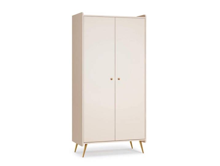 Petits-meubles Babykleiderschrank 2 Türen Lunea Kaschmir, Holzwerkstoff, 90x188x50.2 cm, Schlafzimmer, Kleiderschränke