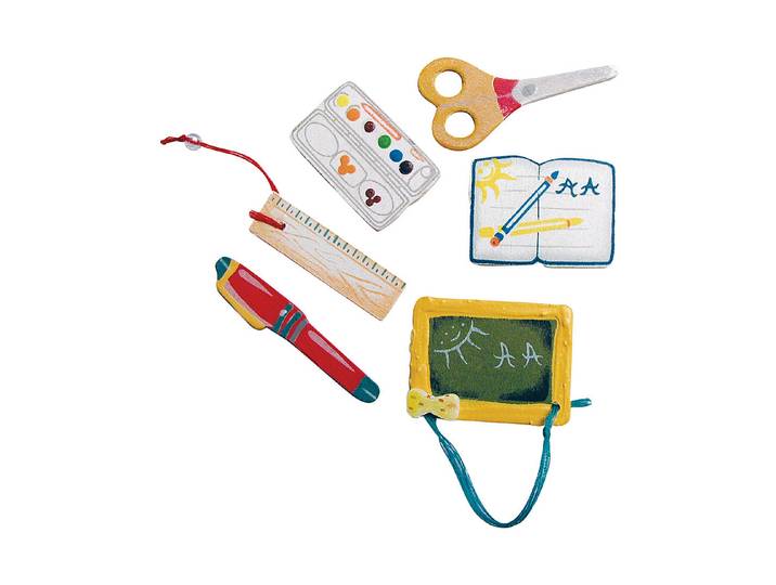 Rayher Holzstreuteile Schulanfang 3-4 cm 6 Stück