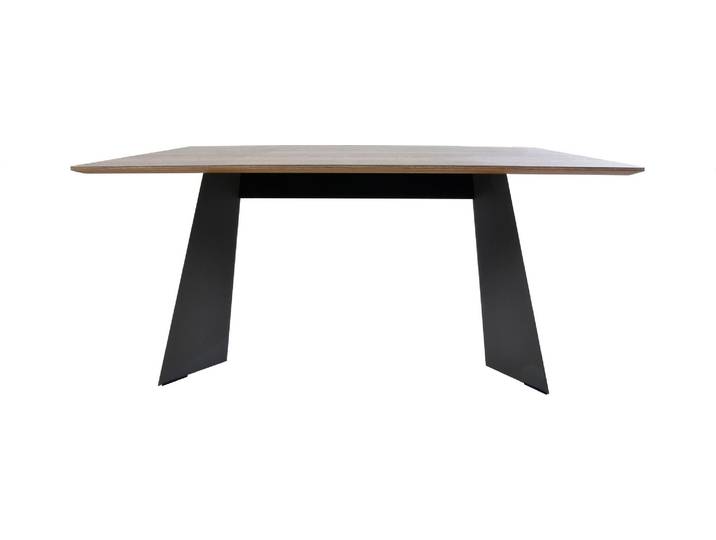 Esstisch K+W KOMFORT & WOHNEN Cube , braun (risseiche dunkel, schwarz), B:160cm H:75cm T:90cm, Tische, Esstisch, in Nachbildung Risseiche dunkel, Untergestell in 2 Farben