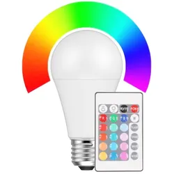 LED Lampe Birnenform 9W (60W) E27 810lm RGB + WW , inkl. Fernbedienung