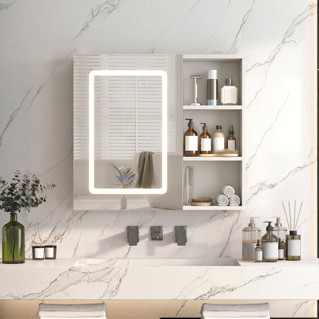Belfry Bathroom 1529.08 Mirrored Bathroom Cabinets 3 Shelves with Mirror