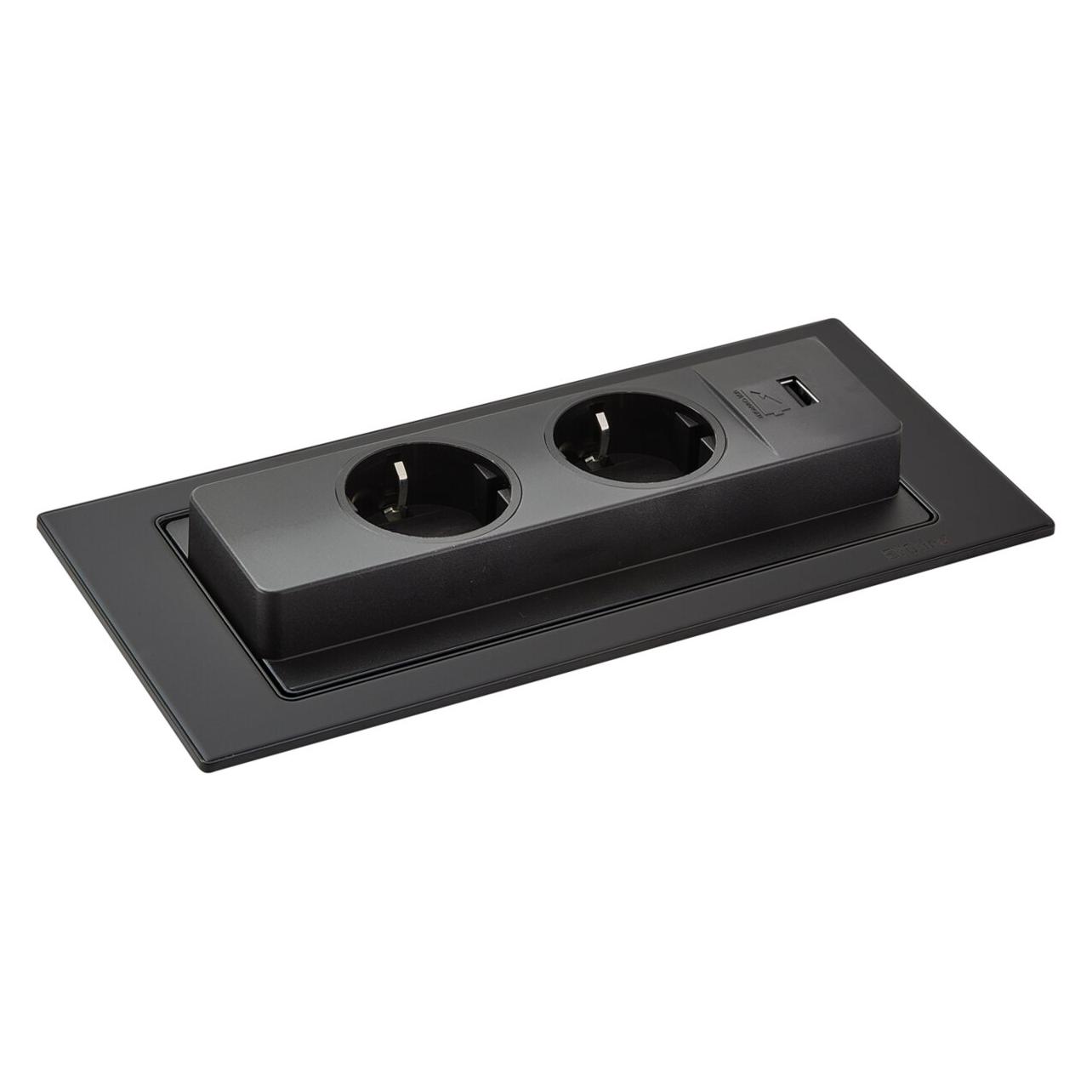 Evoline Einbausteckdose mit USB-Charger BackFlip (1592 7101 6500)