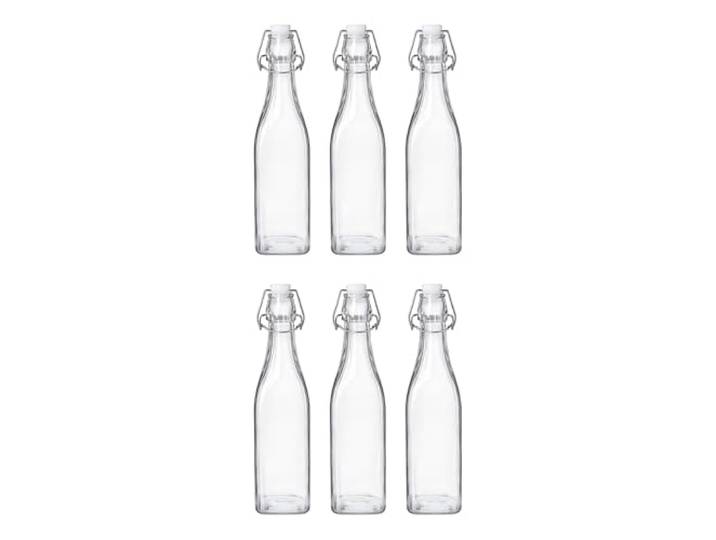 BUTLERS 6er Set Bügelflaschen Glas - SWING - wiederverwendbar