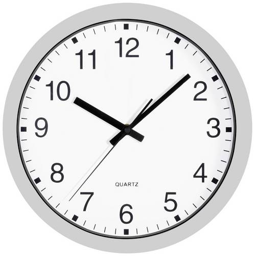 Quarz Wanduhr 30cm x 40mm Silber