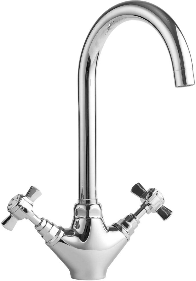 Nuie Mixer Twin Lever Monobloc Tap Chrome 17.2cm
