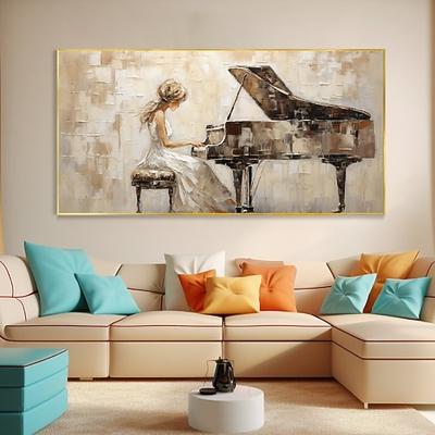 abstrakte Klavier Ölgemälde handgemachte Leinwand Wand Kunst Klavier Kunst Malerei Wand Kunst Bild für Musiker Pianist Ölgemälde Kunstwerk Grand Piano Kunstwerk Expressionist Kunstwerk Musik Kunst