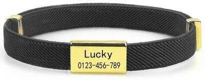 Uplift Essentials "Custom Engraved ""Signature"" Safety Pet Collar black"