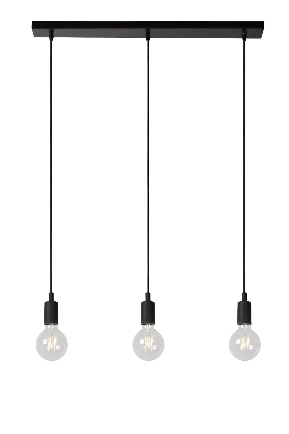 Lucide FIX Hanglamp - Zwart - 3xE27 - Modern - Hoogte verstelbaar en dimbaar