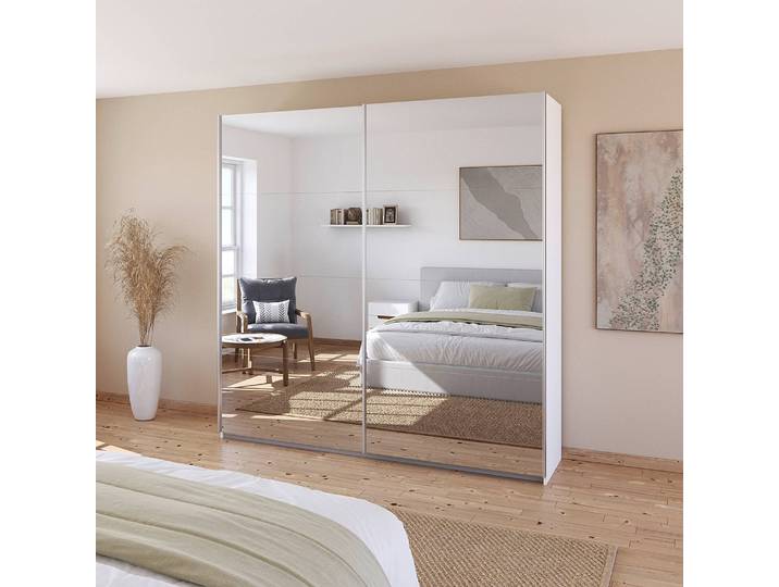 Armoire - Façade Miroir 226cm Blanc/Blanc alpin