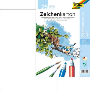 Folia Zeichenblock 8840/25, A4, 250 g/m², weiß, 25 Blatt