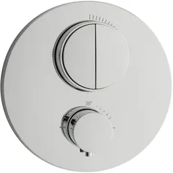 Herzbach PUSH Thermostat-Batterie LIVING 2 Verbraucher rund rund Chrom, 11.803050.1.01 11.803050.1.01