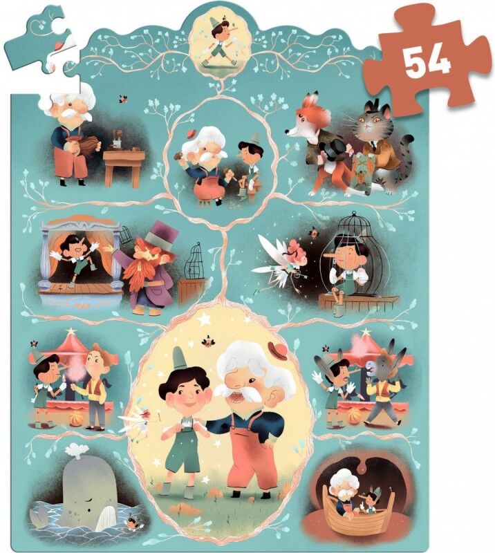 Story Puzzle 54 pcs Pinocchio - Djeco