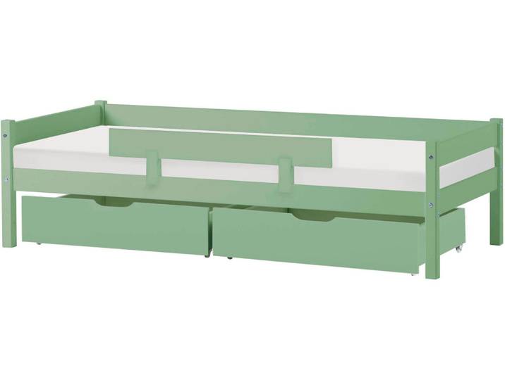 Home affaire ECO One - Kinderbett aus Massivholz, 70x160 cm Kinderbett mit abnehmbarem Rausfallschutz, mit 2 Schubkästen