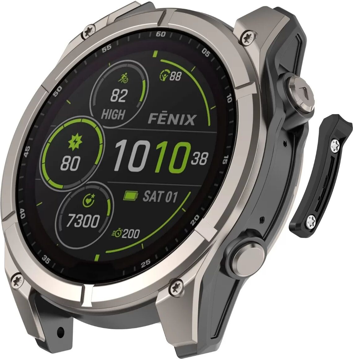 INF 51MM Edelstahl-Uhrenstoßleiste, kompatibel mit Garmin Fenix 8 Pro AMOLED 51MM, Garmin Quatix8 51MM, Garmin Tactix8 51MM Schwarz