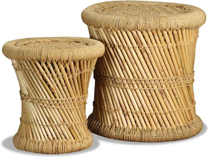vidaXL - Krukken - 2 - st - bamboe - en - jute